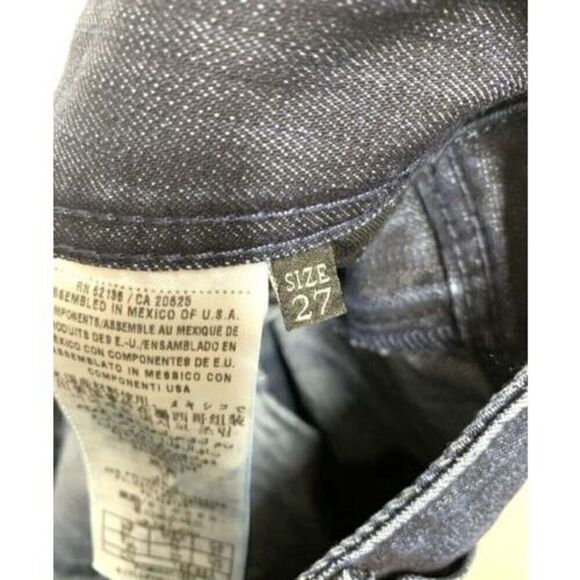 Guess Premium Daredevil Skinny Jeans Dark Wash Swarovski Crystal Logo Size 27 - Picture 6 of 6